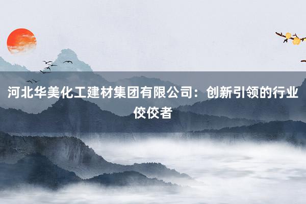 河北华美化工建材集团有限公司：创新引领的行业佼佼者